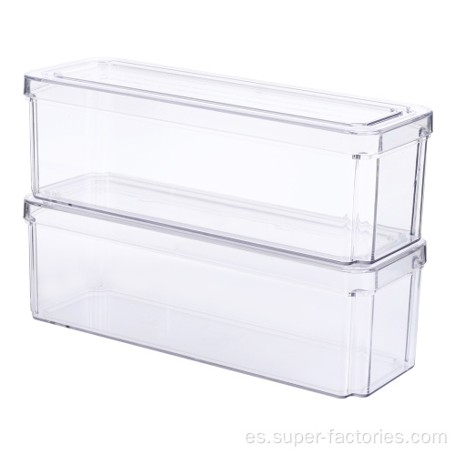 Caja de almacenamiento transparente con tapa para frutas / verduras / carne